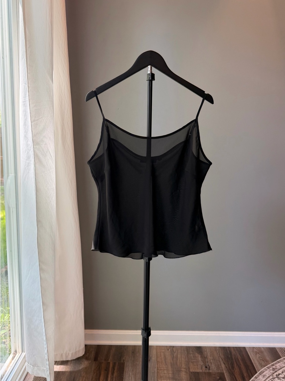 Elementz Black Camisole Tank Top Layer XL Sheer Whimsigoth Grunge Y2K 90s Party
